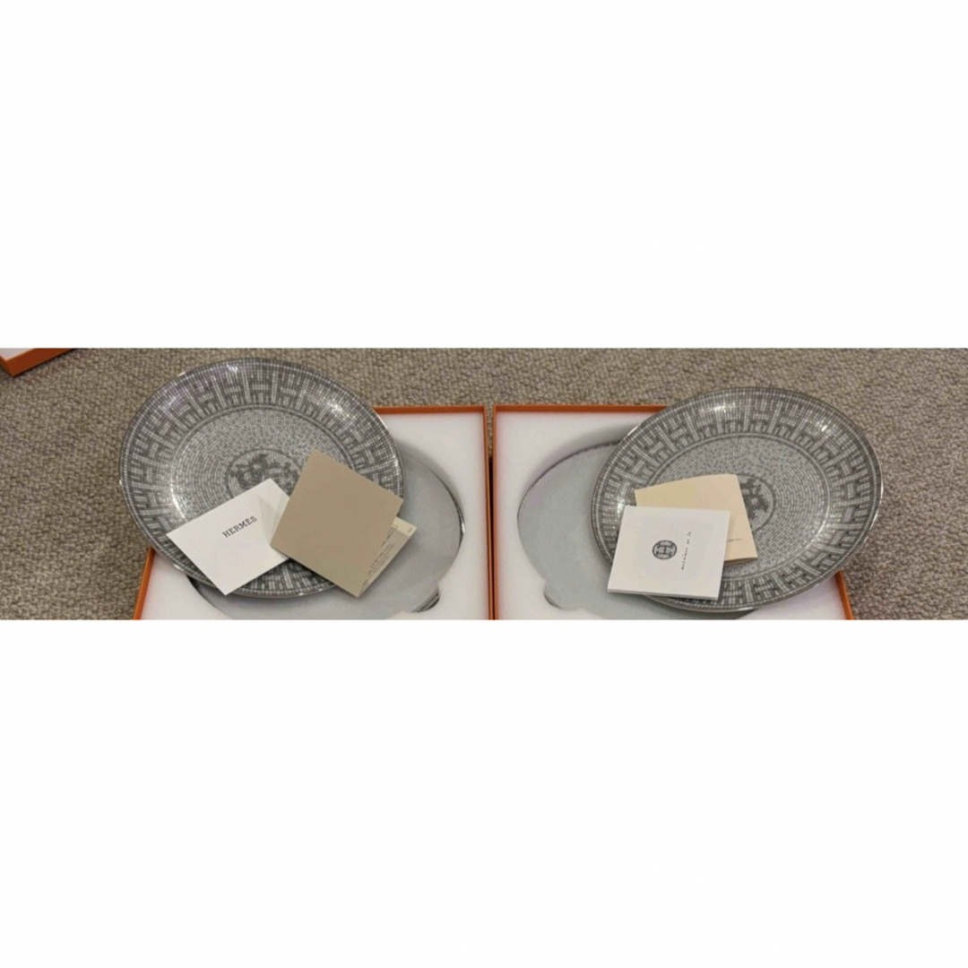 新品未使用】エルメス デザートプレート プラチナ モザイク 2枚 新品未使用】エルメス デザートプレート プラチナ モザイク 2枚