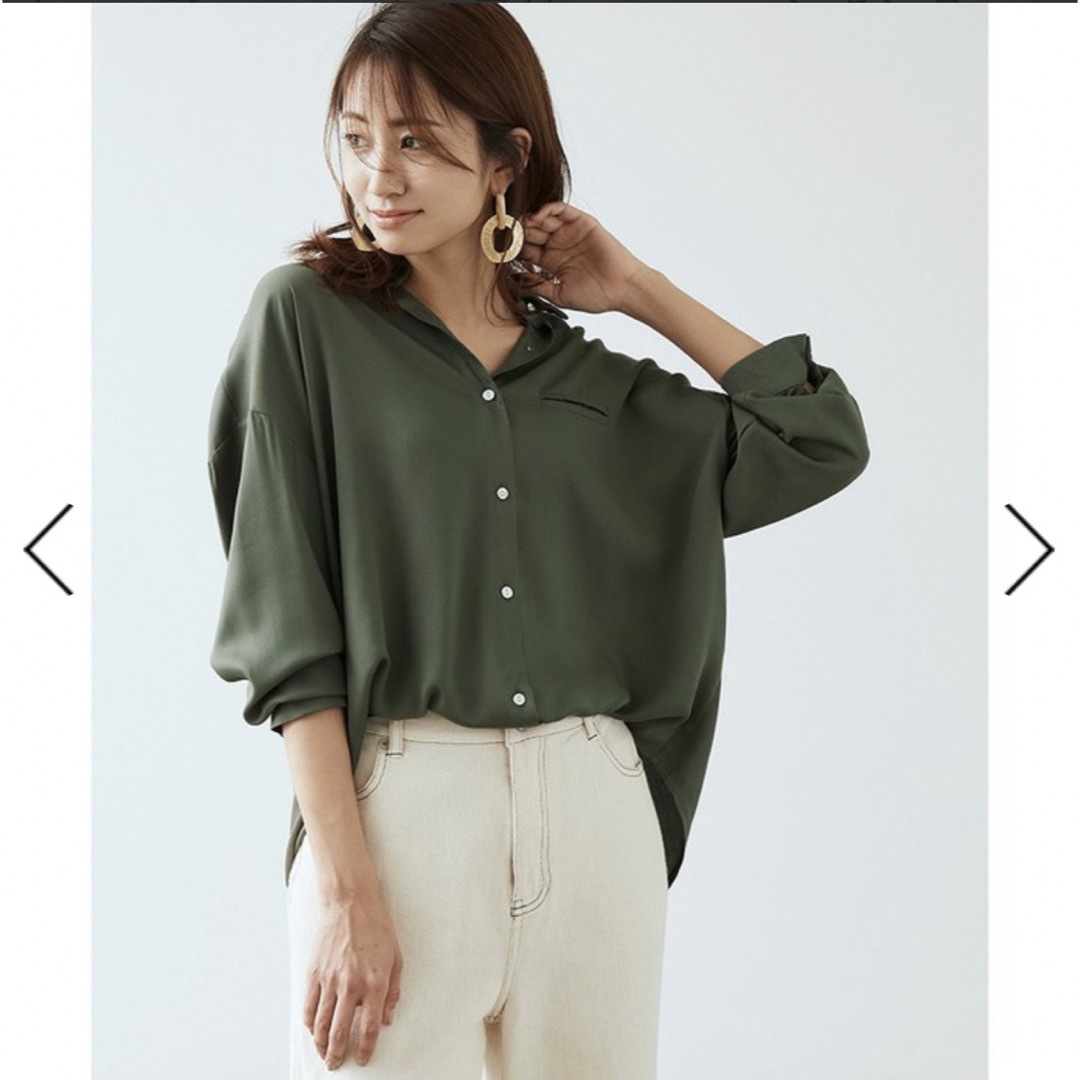 襟付き シャツ グリーン 緑 カーキ 秋服の通販 by mana.com|ラクマ 襟付き シャツ グリーン 緑 カーキ 秋服の通販 by mana.com|ラクマ