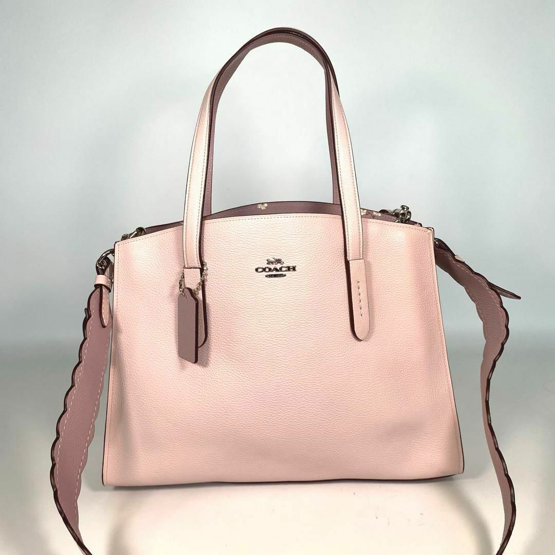 美品】COACH トートバッグ ショルダーバッグ フローラル ピンク 花柄 美品】COACH トートバッグ ショルダーバッグ フローラル ピンク 花柄