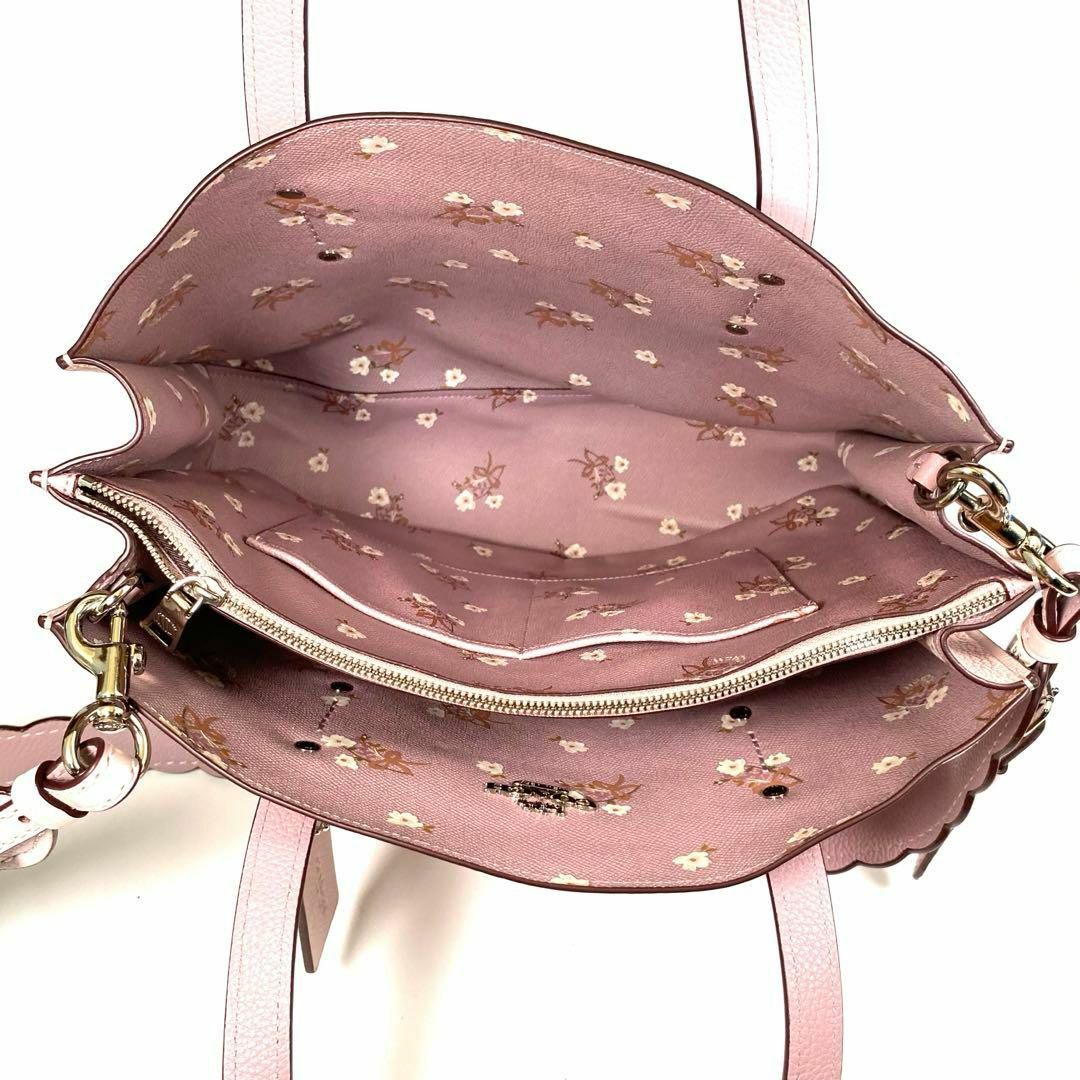 美品】COACH トートバッグ ショルダーバッグ フローラル ピンク 花柄 美品】COACH トートバッグ ショルダーバッグ フローラル ピンク 花柄