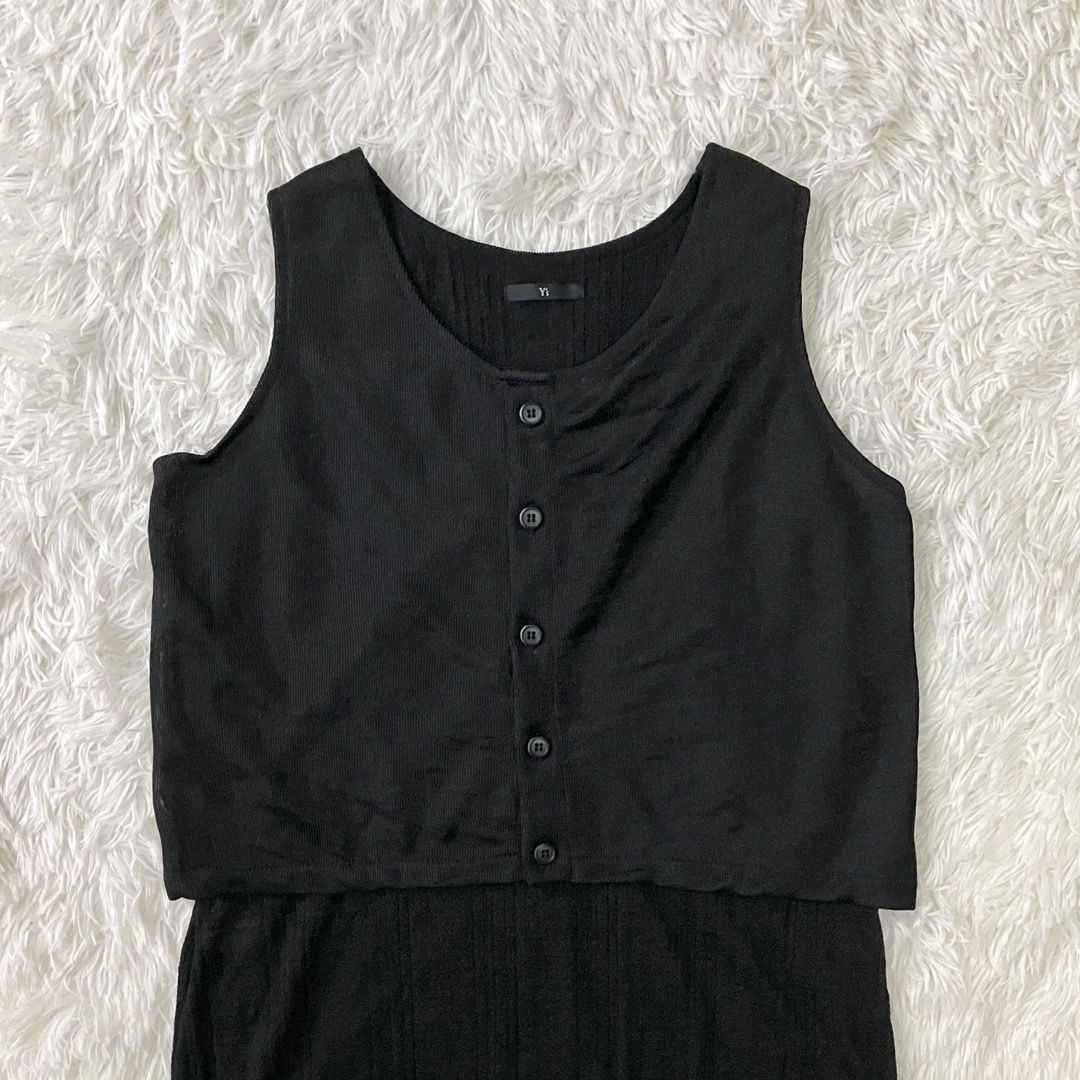 美品 ワイズ ノースリーブロングワンピース シースルードレス 美品 ワイズ ノースリーブロングワンピース シースルードレス
