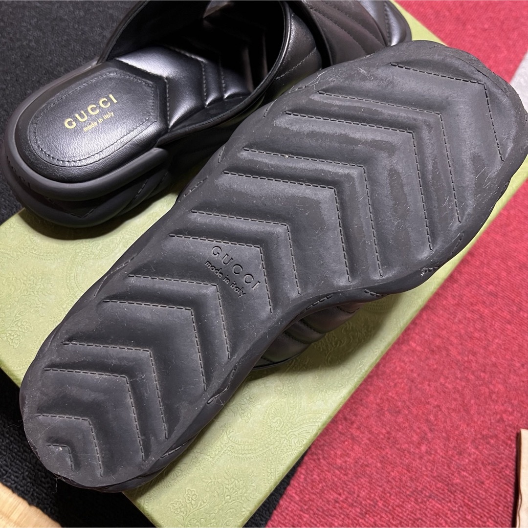 GUCCI - グッチ 美品 サンダル レザー ダブルg キルティングの GUCCI - グッチ 美品 サンダル レザー ダブルg キルティングの