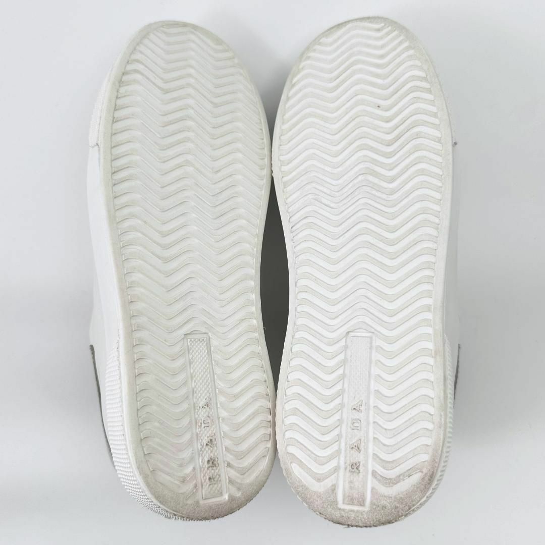 美品 プラダ 厚底 スニーカー 白 シルバー 靴/シューズ 美品 プラダ 厚底 スニーカー 白 シルバー 靴/シューズ