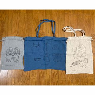 さる様専用　北欧、暮らしの道具店　リネンのトラベル用仕分けポーチセット(ポーチ)
