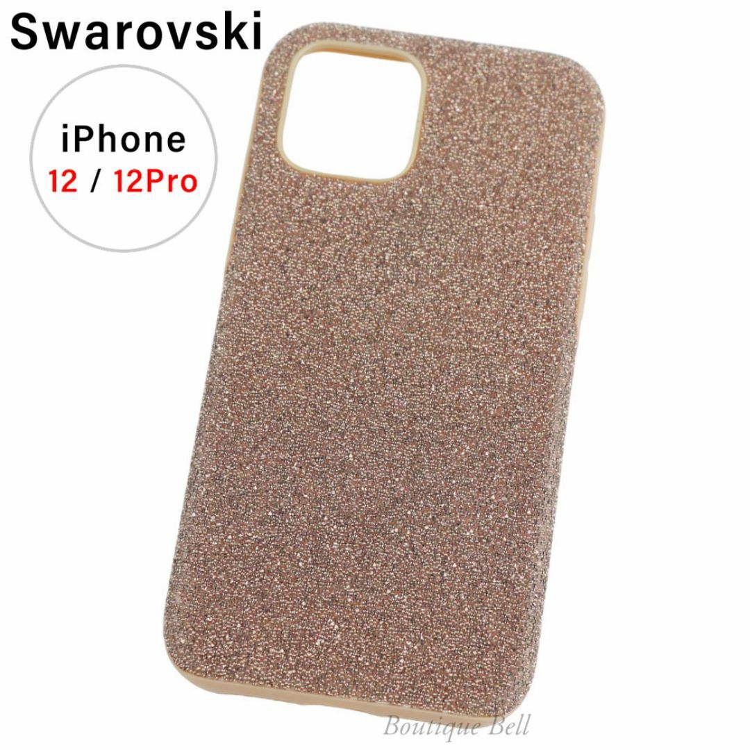 スワロフスキー】 クリスタル iPhone12/12Proケース ローズ スワロフスキー】 クリスタル iPhone12/12Proケース ローズ