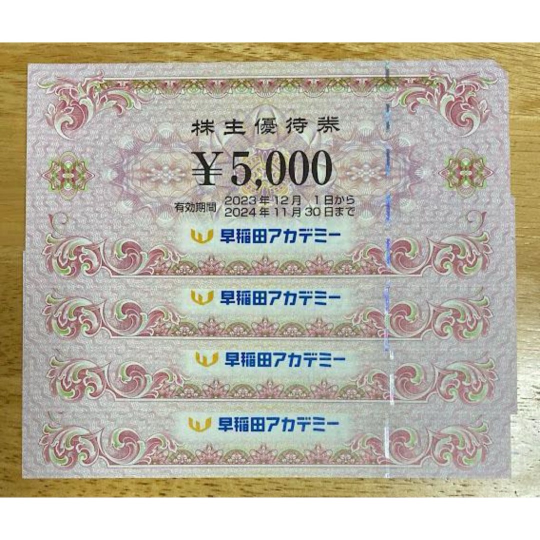 早稲田アカデミー 株主優待 20000円分 早稲田アカデミー 株主優待 20000円分
