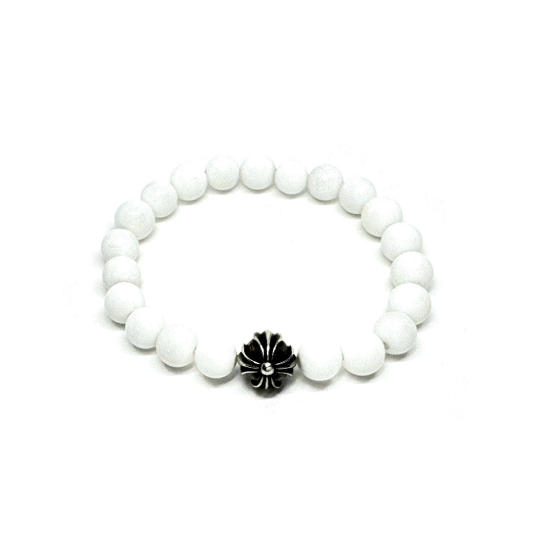 Chrome Hearts - クロムハーツ 8㎜ ビーズブレス ホワイト 白 Chrome Hearts - クロムハーツ 8㎜ ビーズブレス ホワイト 白