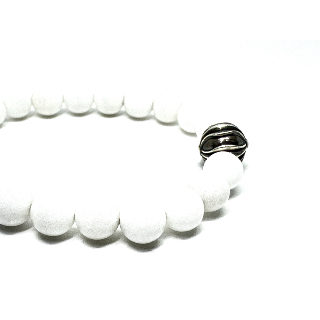 Chrome Hearts - クロムハーツ 8㎜ ビーズブレス ホワイト 白 Chrome Hearts - クロムハーツ 8㎜ ビーズブレス ホワイト 白