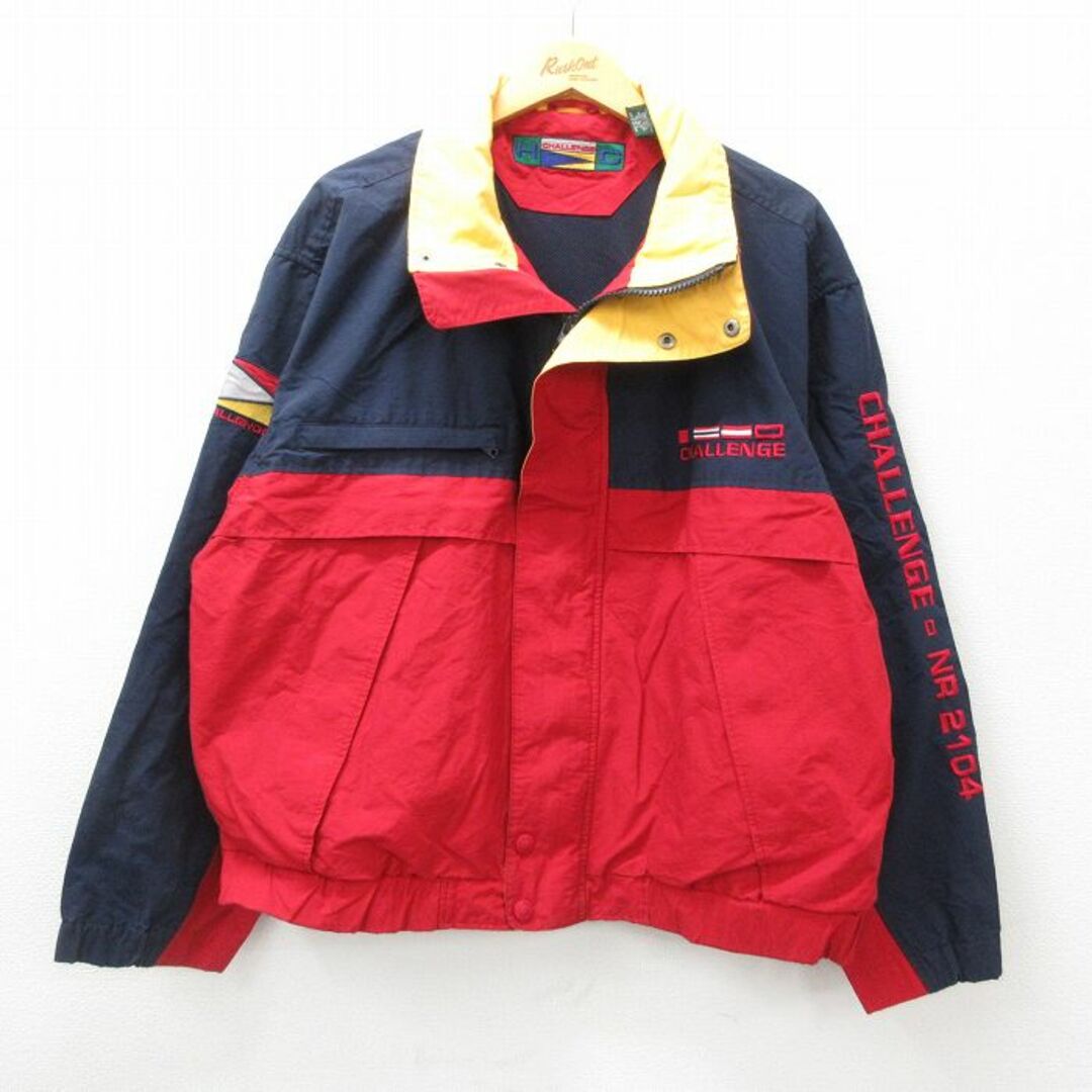 XL☆古着 長袖 セーリング ジャケット メンズ CHALLENGE マルチ XL☆古着 長袖 セーリング ジャケット メンズ CHALLENGE マルチ