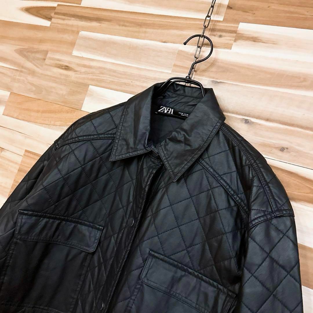 ZARA - オシャレ【ザラ】ZARA キルティング フェイクレザー ZARA - オシャレ【ザラ】ZARA キルティング フェイクレザー