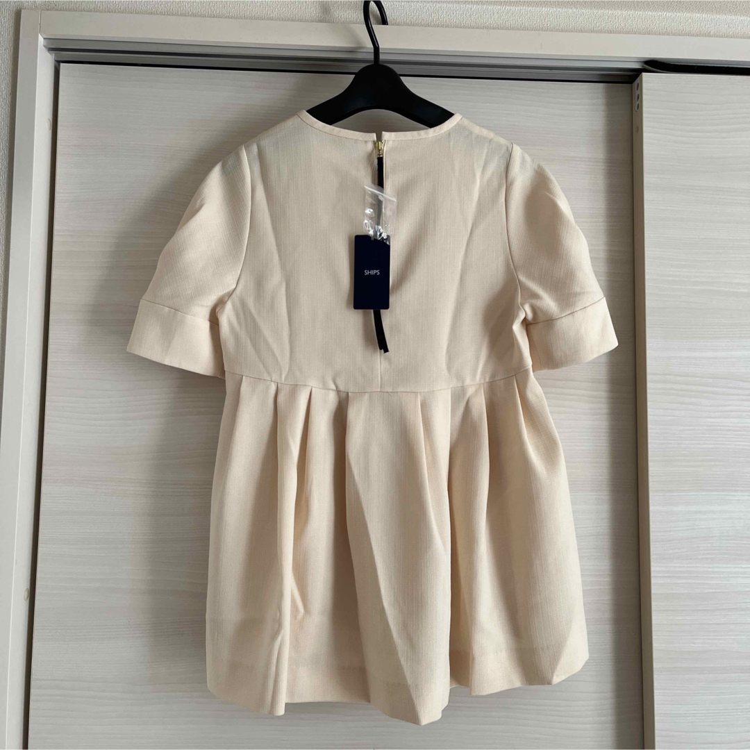 美品♡SHIPS シップス　リネンライク タック フレア ブラウス　Mサイズ SHIPS（シップス）の「* 〈洗濯機可能〉リネンライク タック