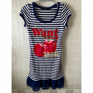 ドスチ(DOSCH)の🍒Dosch "Want to eat ?"；【美品】ひざ丈ワンピ Size L(ひざ丈ワンピース)