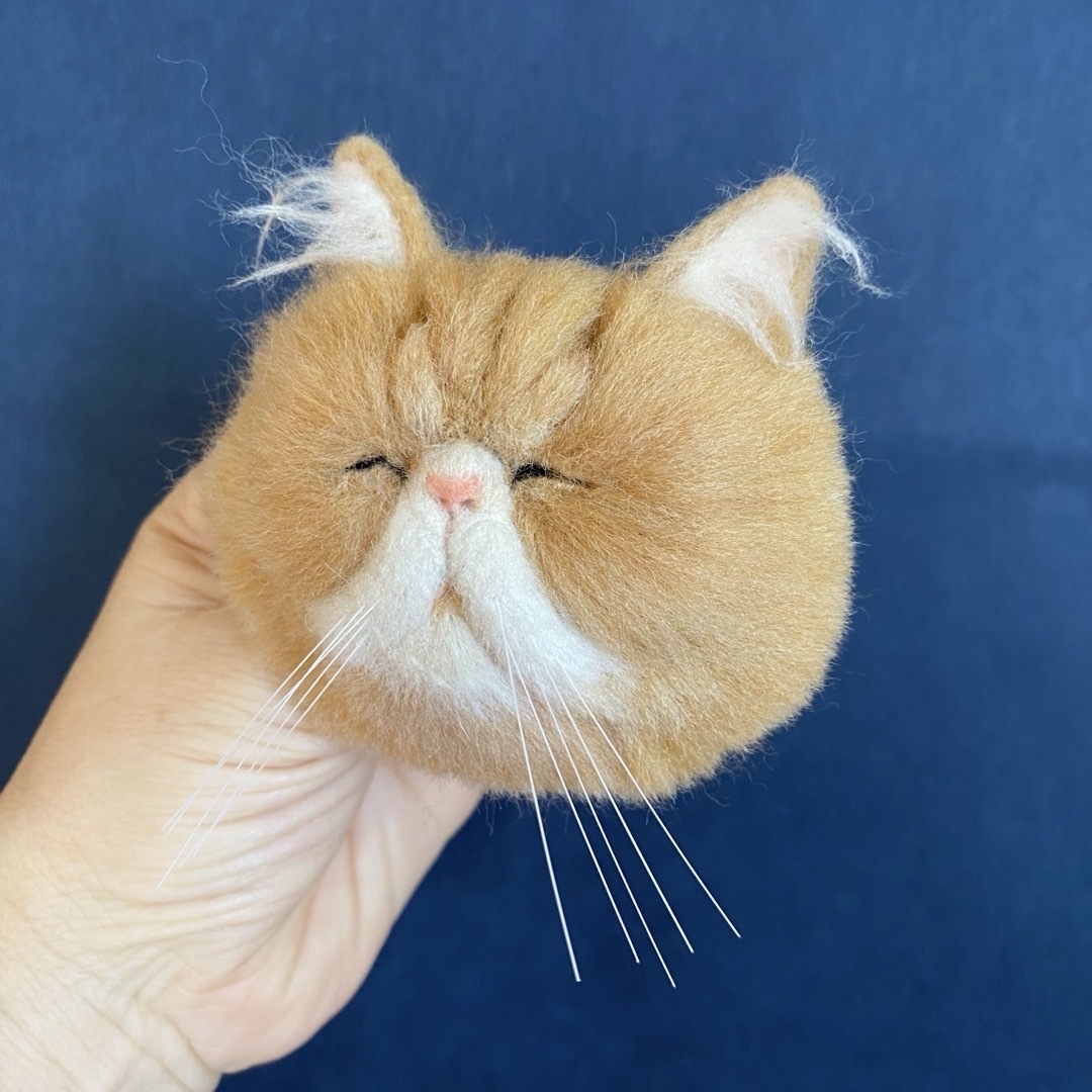 即決】サマーカット エキゾ猫 【#羊毛フェルト #ハンドメイド 即決】サマーカット エキゾ猫 【#羊毛フェルト #ハンドメイド