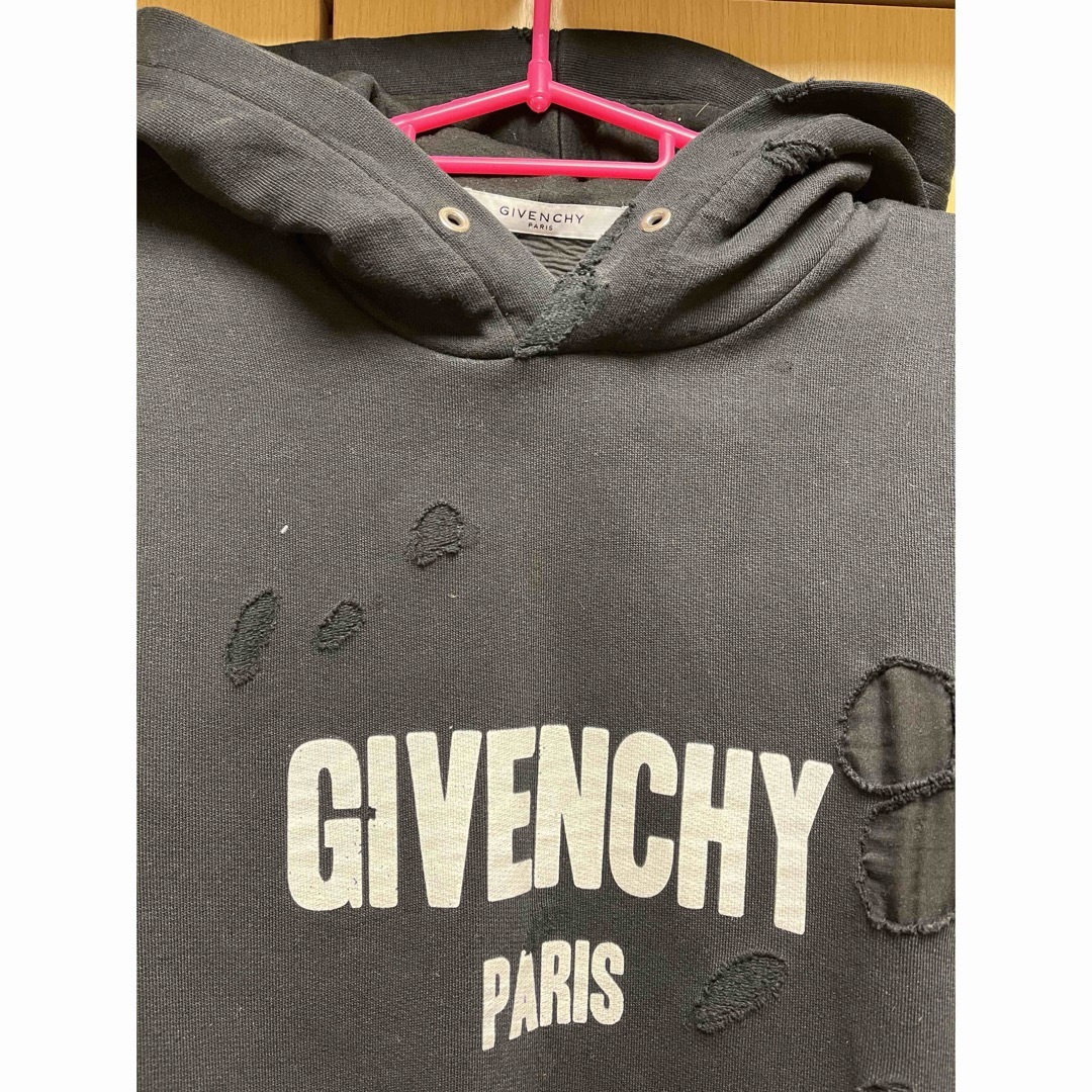 GIVENCHY - 正規 Givenchy ジバンシィ ロゴ ダメージ フーディー GIVENCHY - 正規 Givenchy ジバンシィ ロゴ ダメージ フーディー