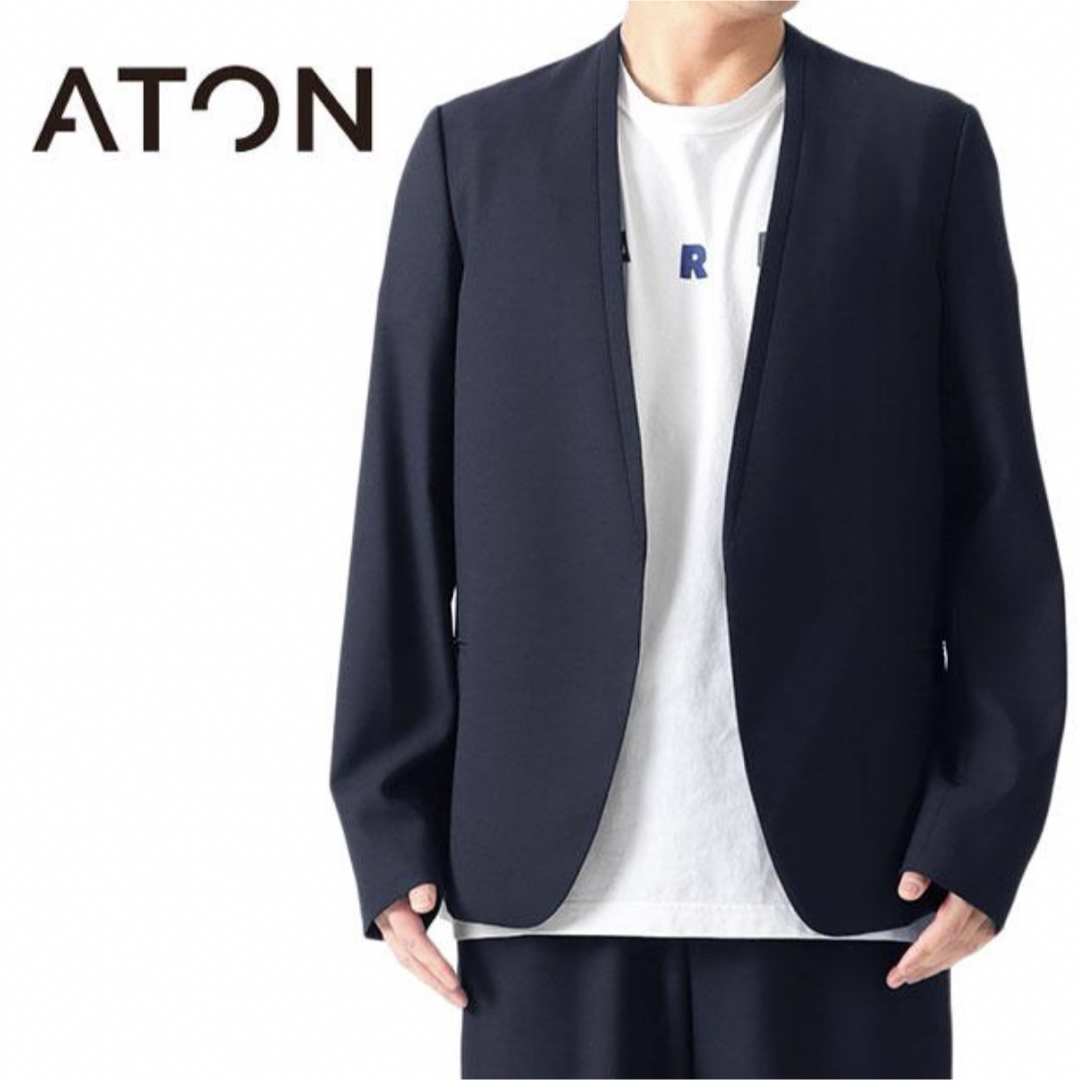 ATON - ATON 未使用品タグ付きノーカラージャケットの通販 by ATON - ATON 未使用品タグ付きノーカラージャケットの通販 by