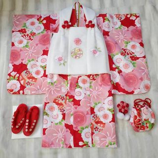 セット 七五三3歳女の子長着&被布&袖なし長襦袢&小物 ピンク セット 七五三3歳女の子長着&被布&袖なし長襦袢&小物 ピンク