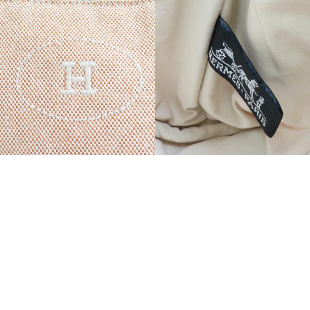 エルメス HERMES ボリードポーチ20 オレンジ コットン/レザー