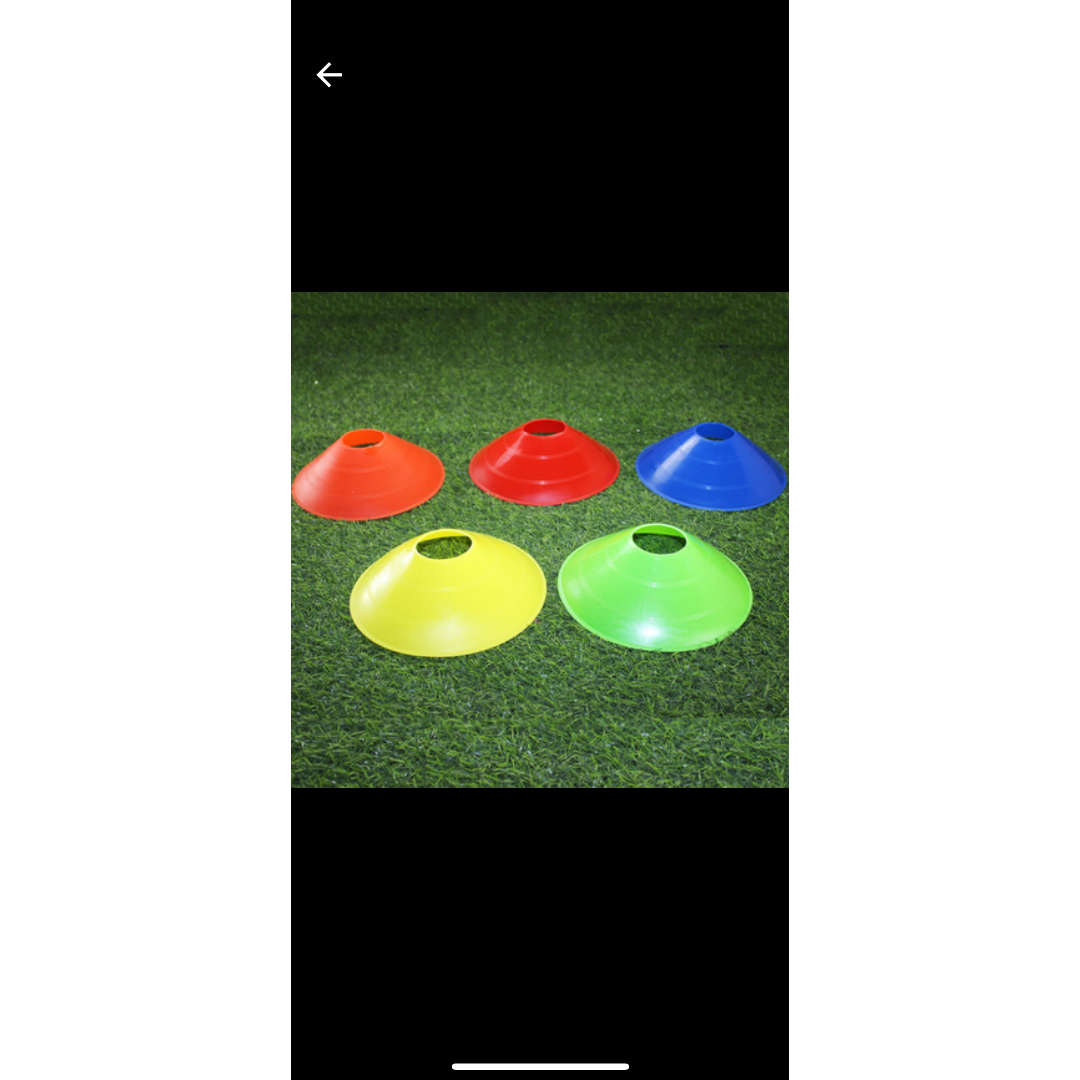  【マーカーコーン】５色10枚セット　サッカー　フットサル　ドリブル　スラローム スポーツ/アウトドアのサッカー/フットサル(その他)の商品写真