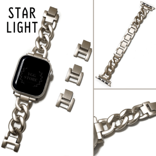applewatchチェーン セパレート バンド スターライト 44 46(腕時計)