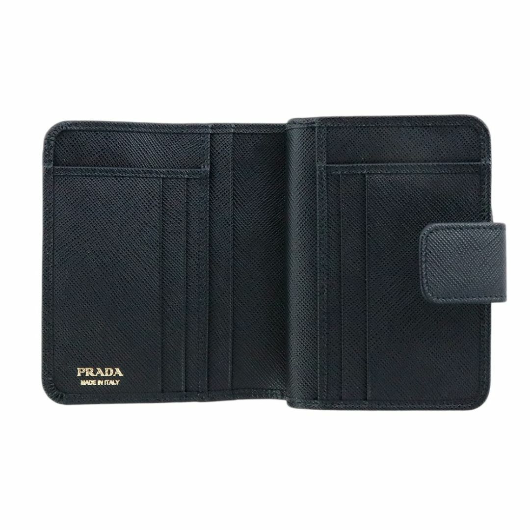 PRADA - プラダ 財布 二つ折り フラップ サフィアーノ メタル PRADA - プラダ 財布 二つ折り フラップ サフィアーノ メタル