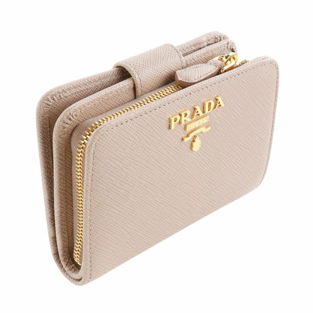 PRADA - プラダ 財布 二つ折り フラップ サフィアーノ メタル PRADA - プラダ 財布 二つ折り フラップ サフィアーノ メタル