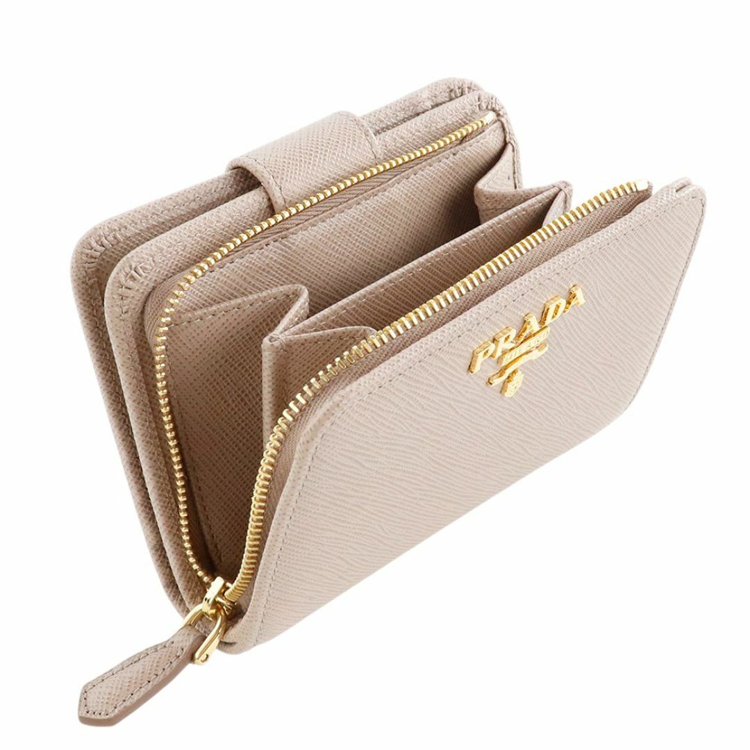 PRADA - プラダ 財布 二つ折り フラップ サフィアーノ メタル PRADA - プラダ 財布 二つ折り フラップ サフィアーノ メタル
