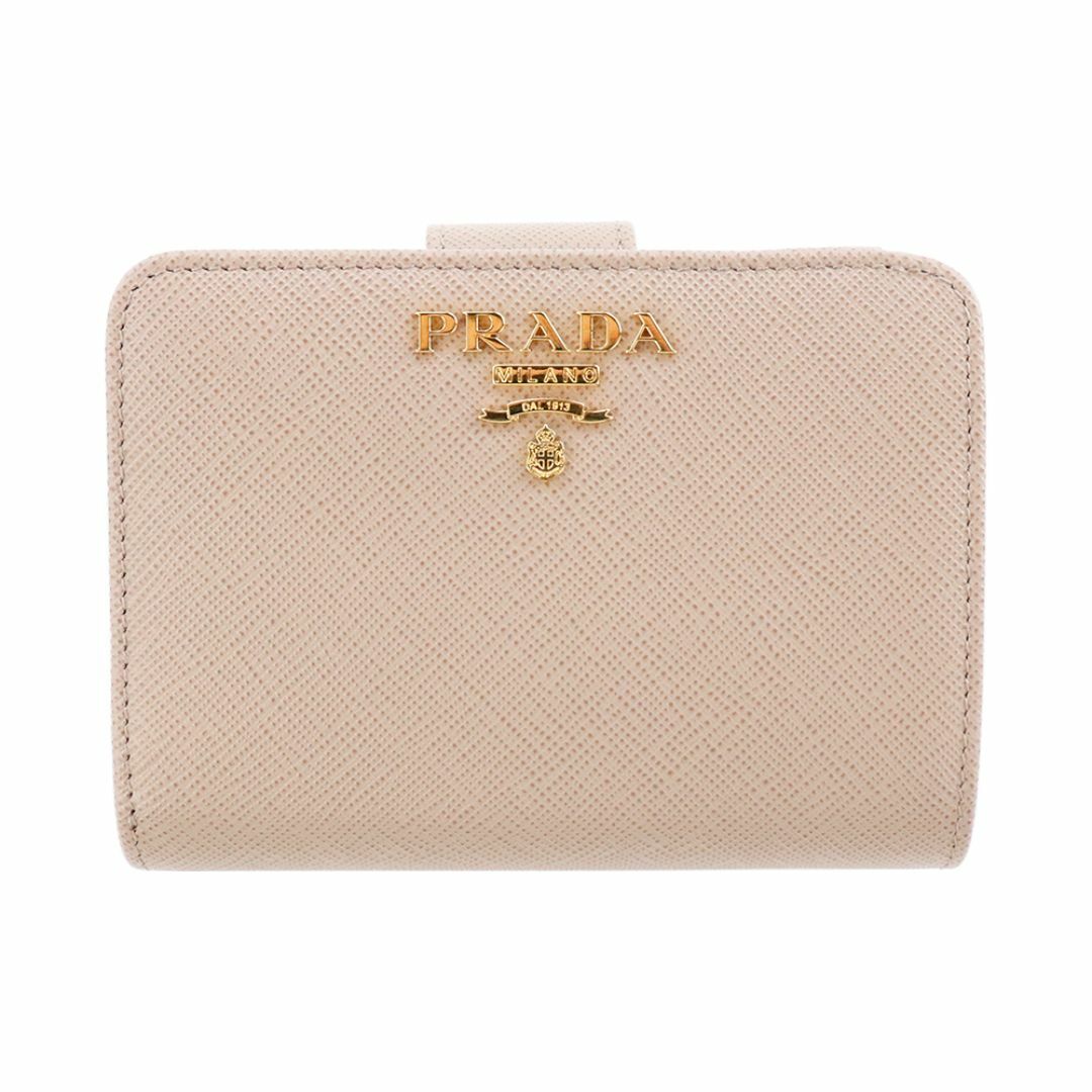 PRADA - プラダ 財布 二つ折り フラップ サフィアーノ メタル PRADA - プラダ 財布 二つ折り フラップ サフィアーノ メタル