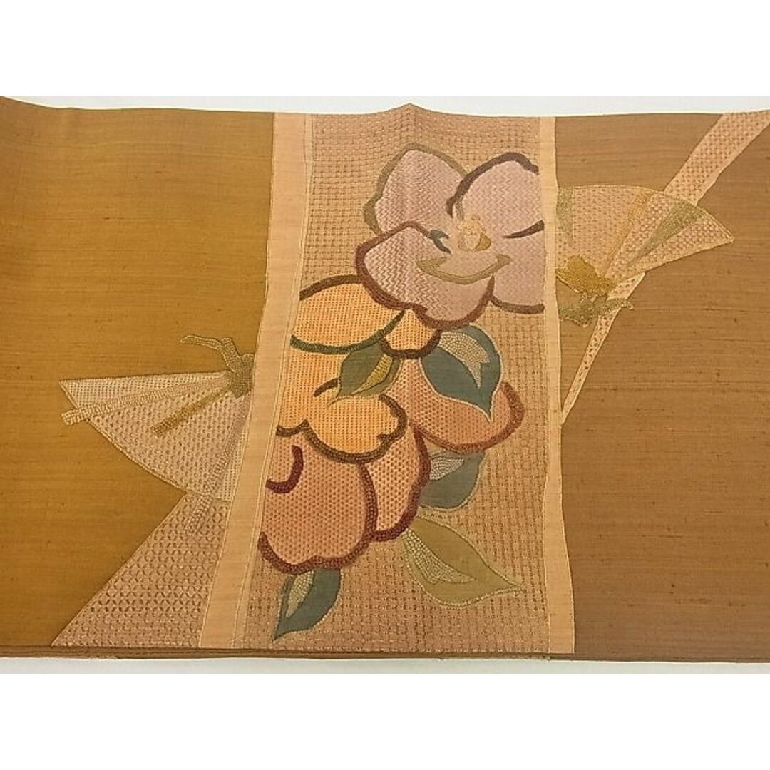 平和屋1□極上 スワトウ刺繍 総刺繍 袋帯 向かい鳥花文 金糸 平和屋1□極上 スワトウ刺繍 総刺繍 袋帯 向かい鳥花文 金糸
