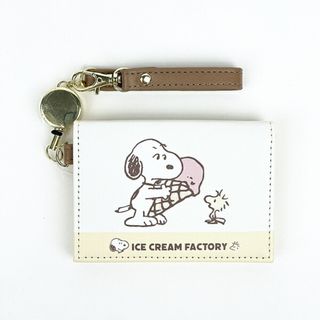 スヌーピー(SNOOPY)のスヌーピー 2つ折りパスケース アイスクリーム イエロー SNOOPY(パスケース/IDカードホルダー)