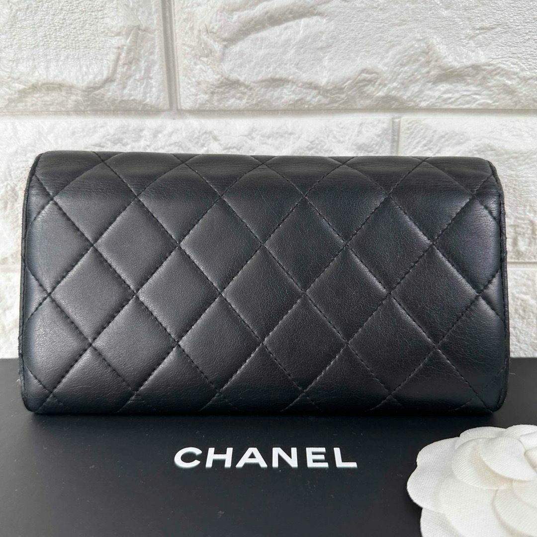 CHANEL シャネル 長財布 ラムスキンマトラッセ フラップウォレット CHANEL シャネル 長財布 ラムスキンマトラッセ フラップウォレット