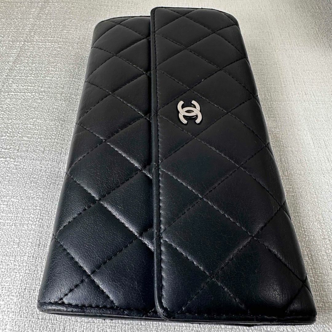 CHANEL シャネル 長財布 ラムスキンマトラッセ フラップウォレット CHANEL シャネル 長財布 ラムスキンマトラッセ フラップウォレット