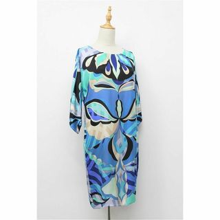 EMILIO PUCCI - HGCB371/EMILIO PUCCI ひざ丈ワンピース 38 青 EMILIO PUCCI - HGCB371/EMILIO PUCCI ひざ丈ワンピース 38 青