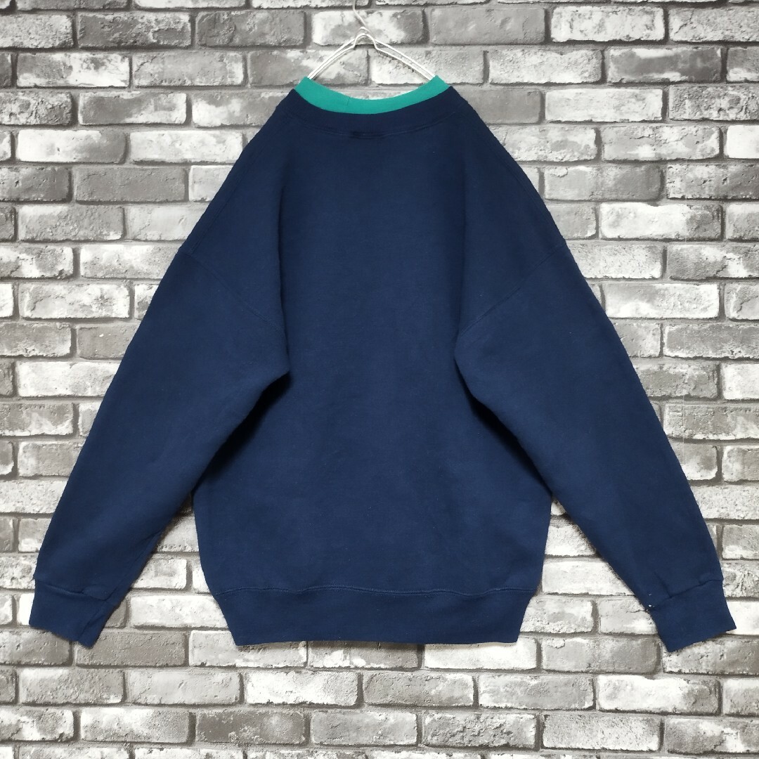 USA製Leeリー レトロ刺繍ロゴ レイヤードネック袖太スウェット USA製Leeリー レトロ刺繍ロゴ レイヤードネック袖太スウェット