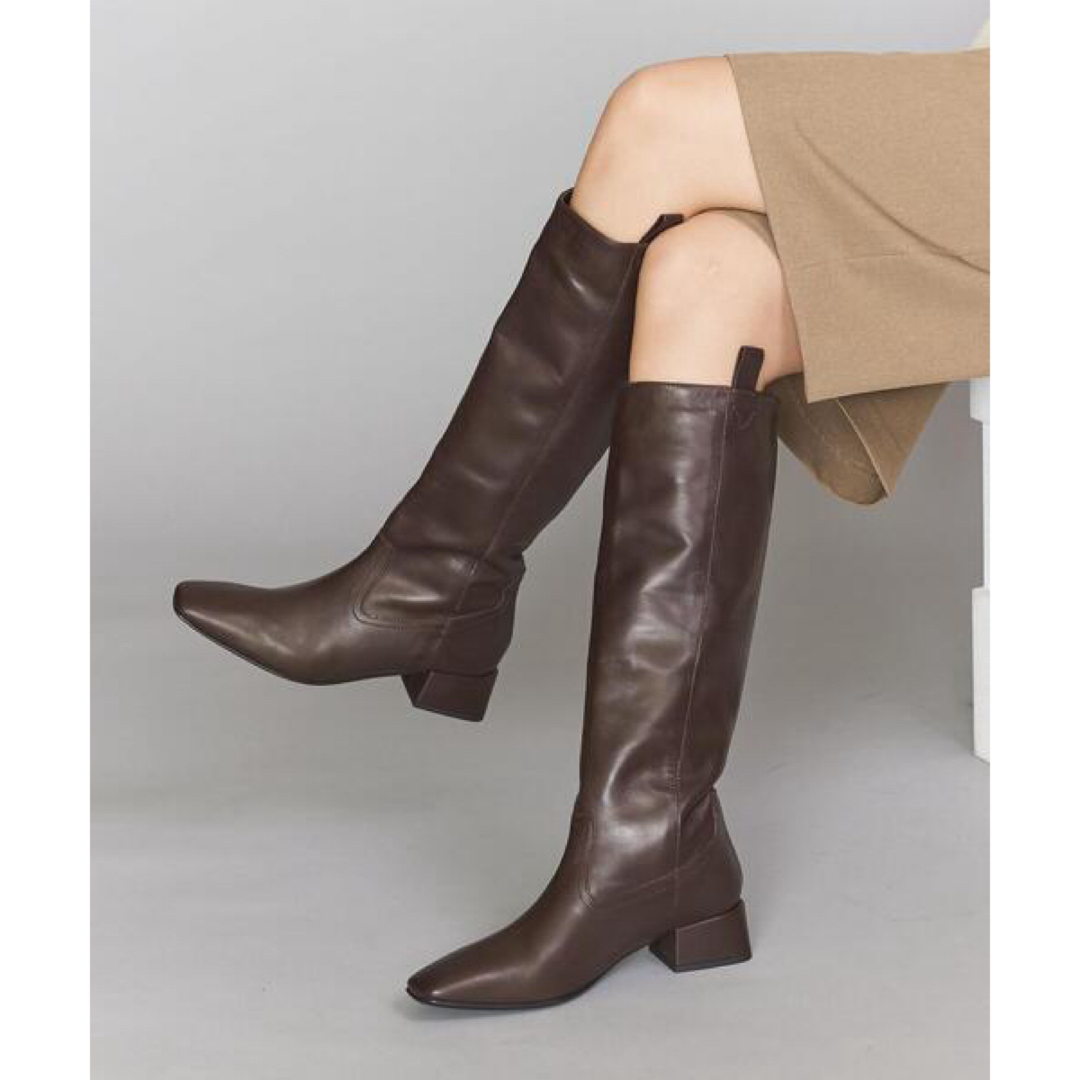 FABIO RUSCONI>スクエアトゥ レザーロングブーツ ¥46,200 FABIO RUSCONI>スクエアトゥ レザーロングブーツ ¥46,200