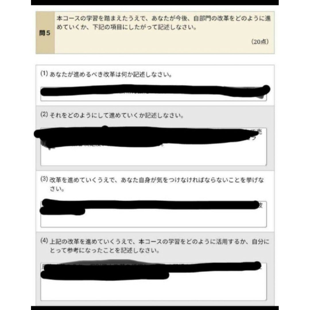 JMAM 「新・上級管理者コース全5単位 模範解答