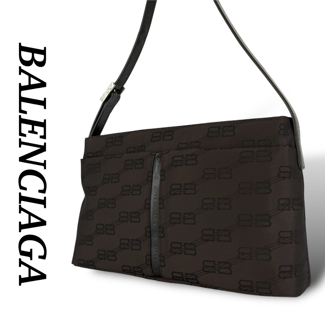 BALENCIAGA - バレンシアガ ワンショルダーバッグ BB柄 ロゴ型 BALENCIAGA - バレンシアガ ワンショルダーバッグ BB柄 ロゴ型