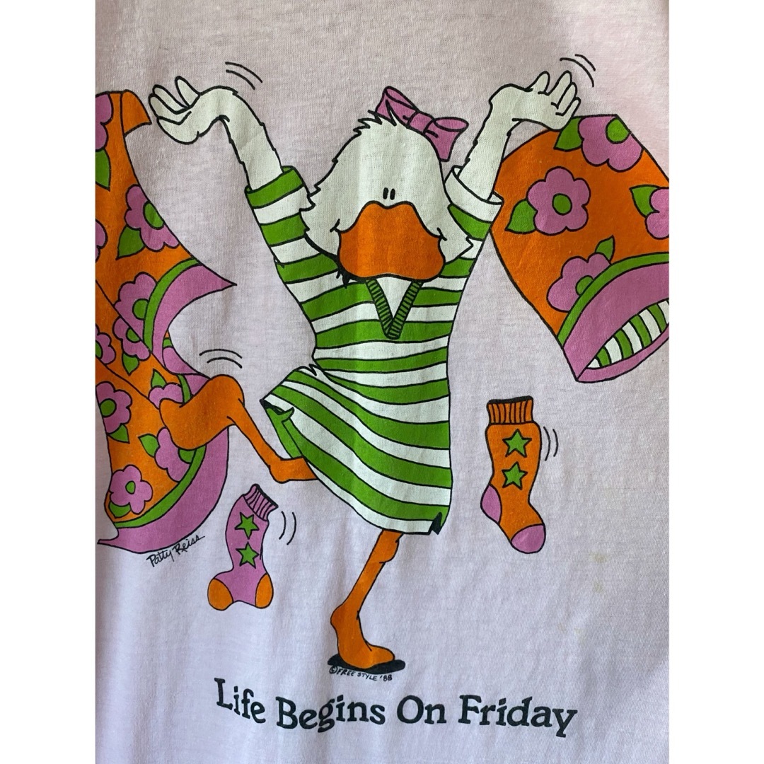 古着 ビンテージ 80s USA ロング Tシャツ アヒルピンク ワンピ 希少 古着 ビンテージ 80s USA ロング Tシャツ アヒルピンク ワンピ 希少