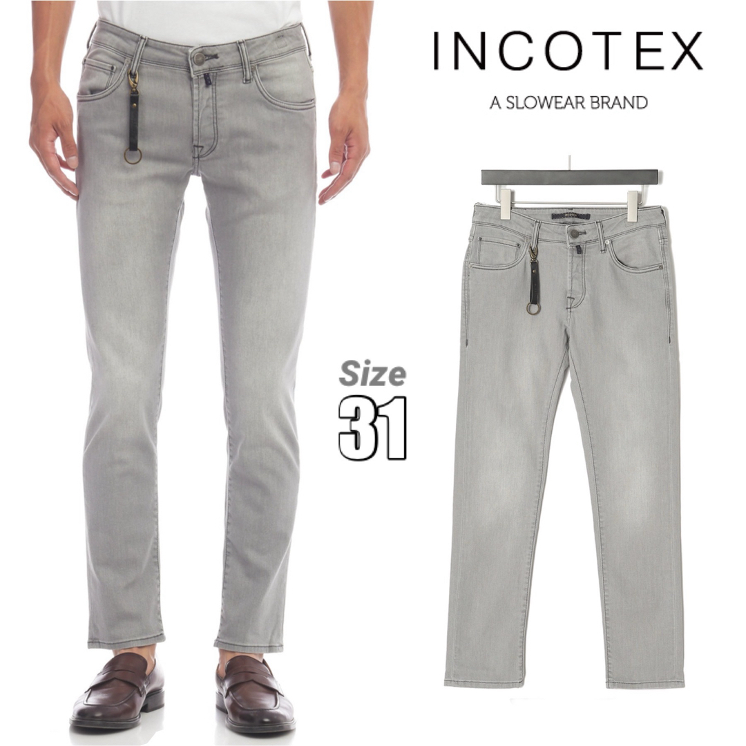 新品 定価6.5万円 INCOTEX スリムフィット グレー デニム 31 新品 定価6.5万円 INCOTEX スリムフィット グレー デニム 31