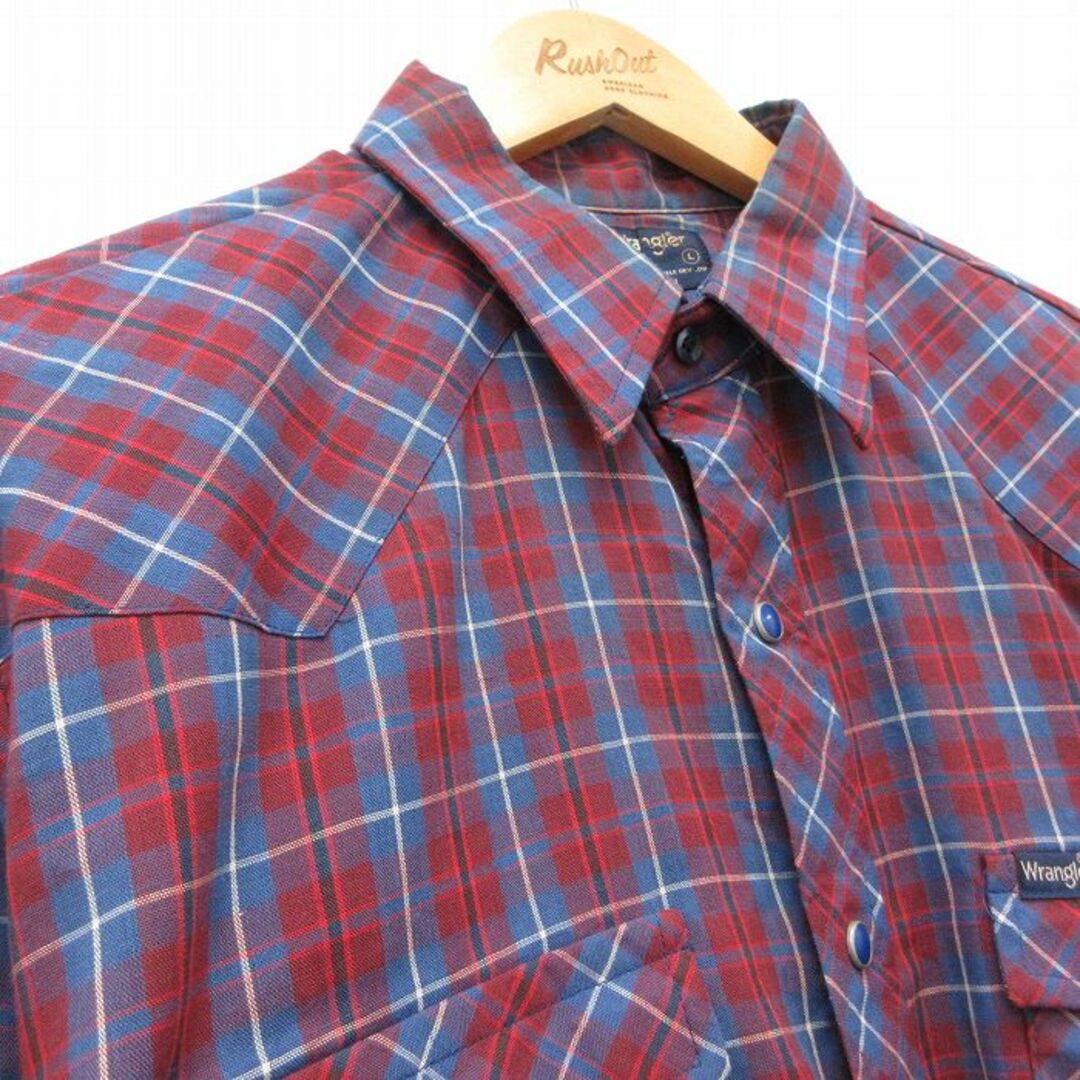 Wrangler - L☆古着 ラングラー Wrangler 長袖 ウエスタン Wrangler - L☆古着 ラングラー Wrangler 長袖 ウエスタン