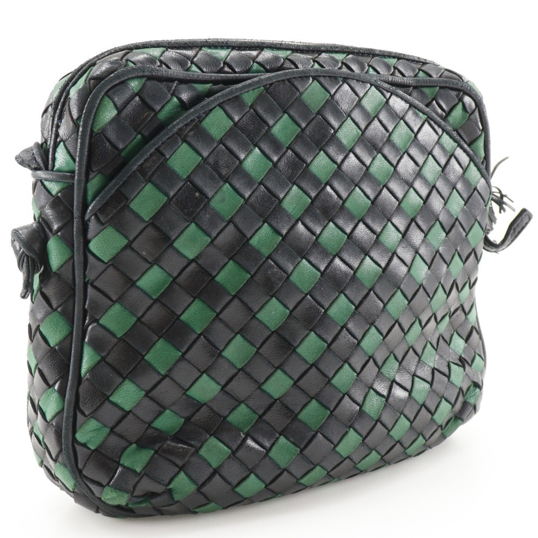 Bottega Veneta(ボッテガヴェネタ)の【BOTTEGAVENETA】ボッテガヴェネタ イントレチャート カーフ 黒/緑 レディース ショルダーバッグ レディースのバッグ(ショルダーバッグ)の商品写真