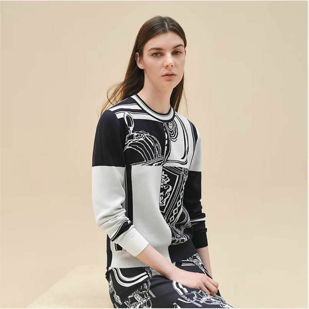 定価28万円【極美品】24SSエルメス 無秩序 ニット ジャガード 定価28万円【極美品】24SSエルメス 無秩序 ニット ジャガード