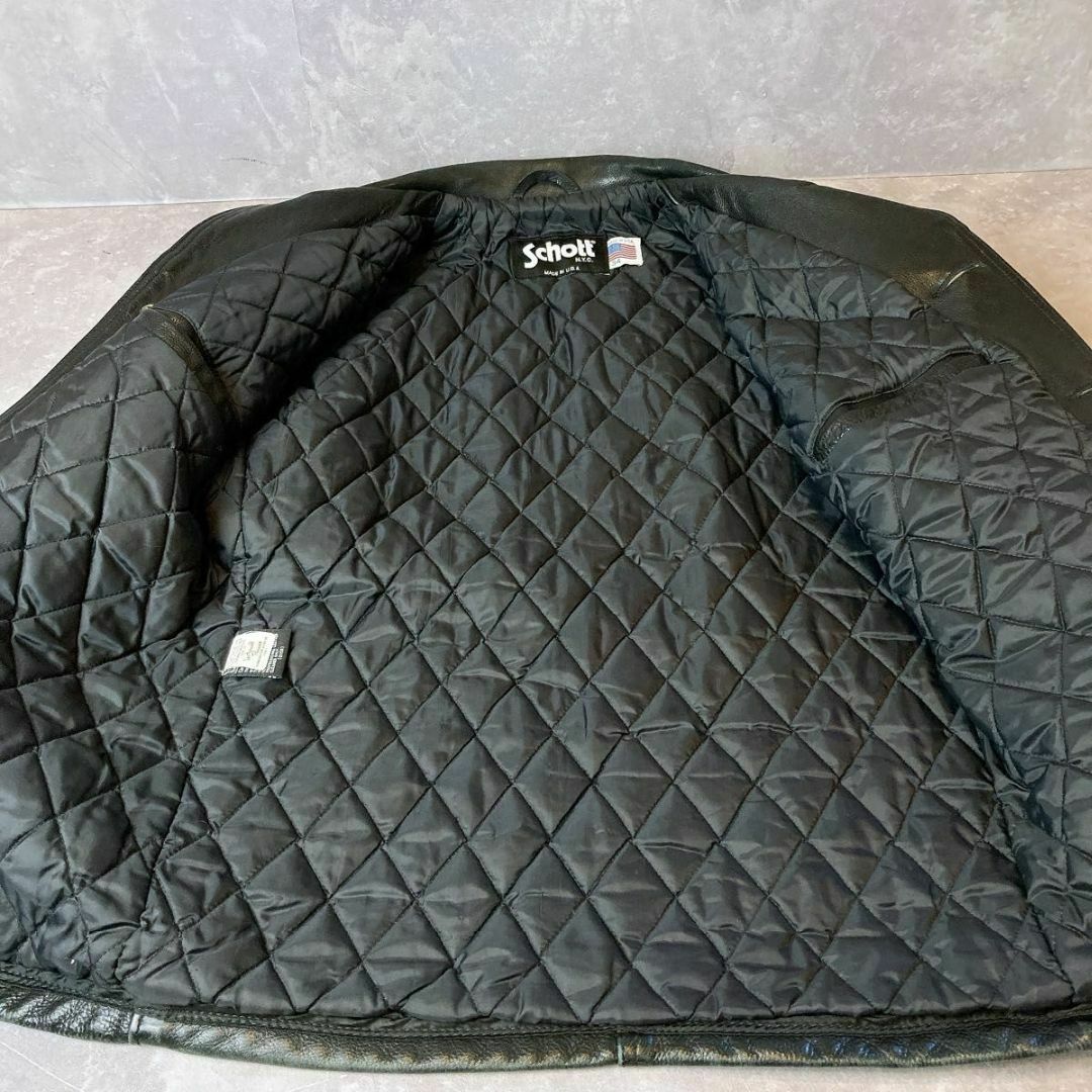 schott - SCHOTT カーコート 本革 レザー USA製 ビンテージ シボ schott - SCHOTT カーコート 本革 レザー USA製 ビンテージ シボ