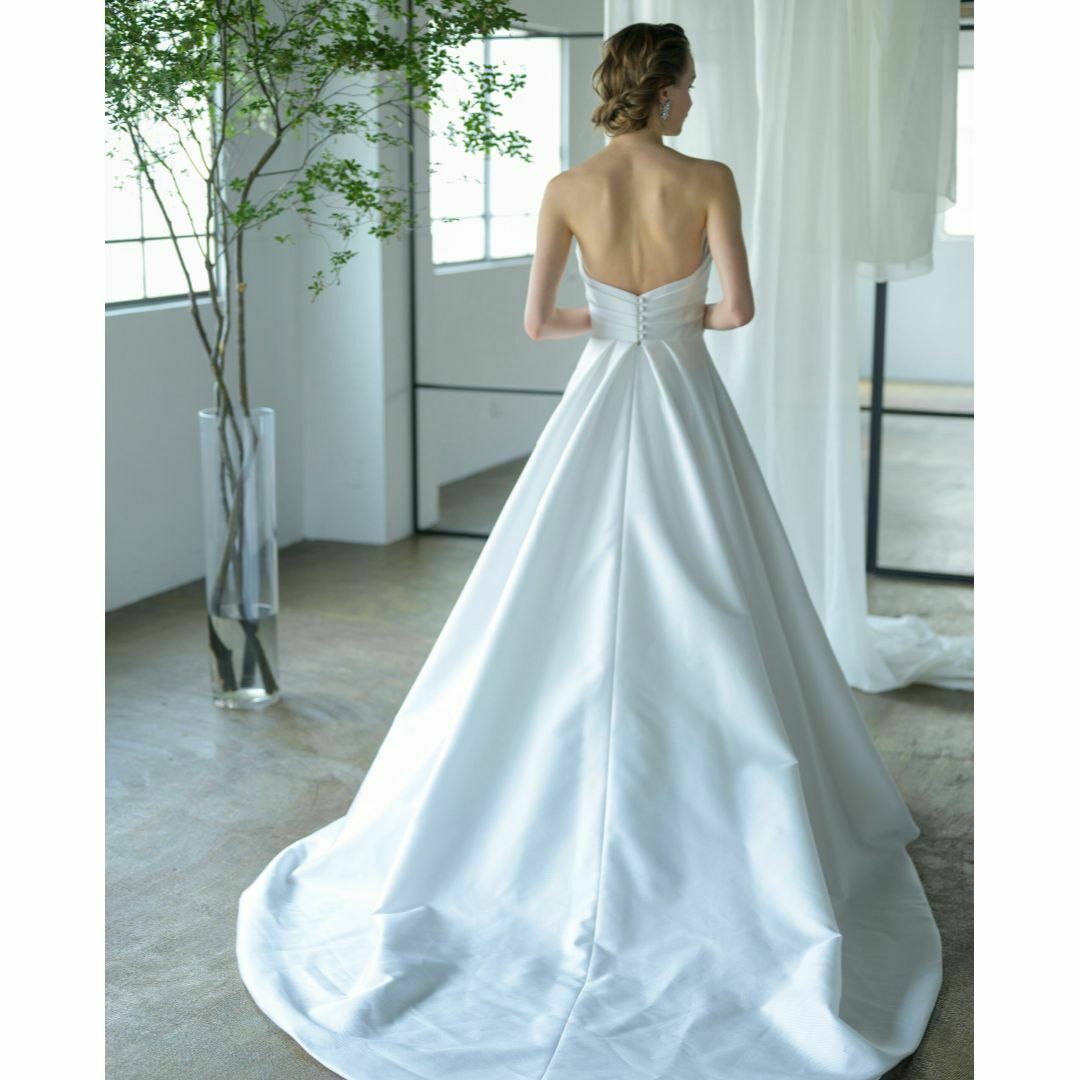 ウェディングドレス サテンベアトップ 結婚式 前撮り ウェディングドレス 二次会 結婚式 ブライダル ロングドレス