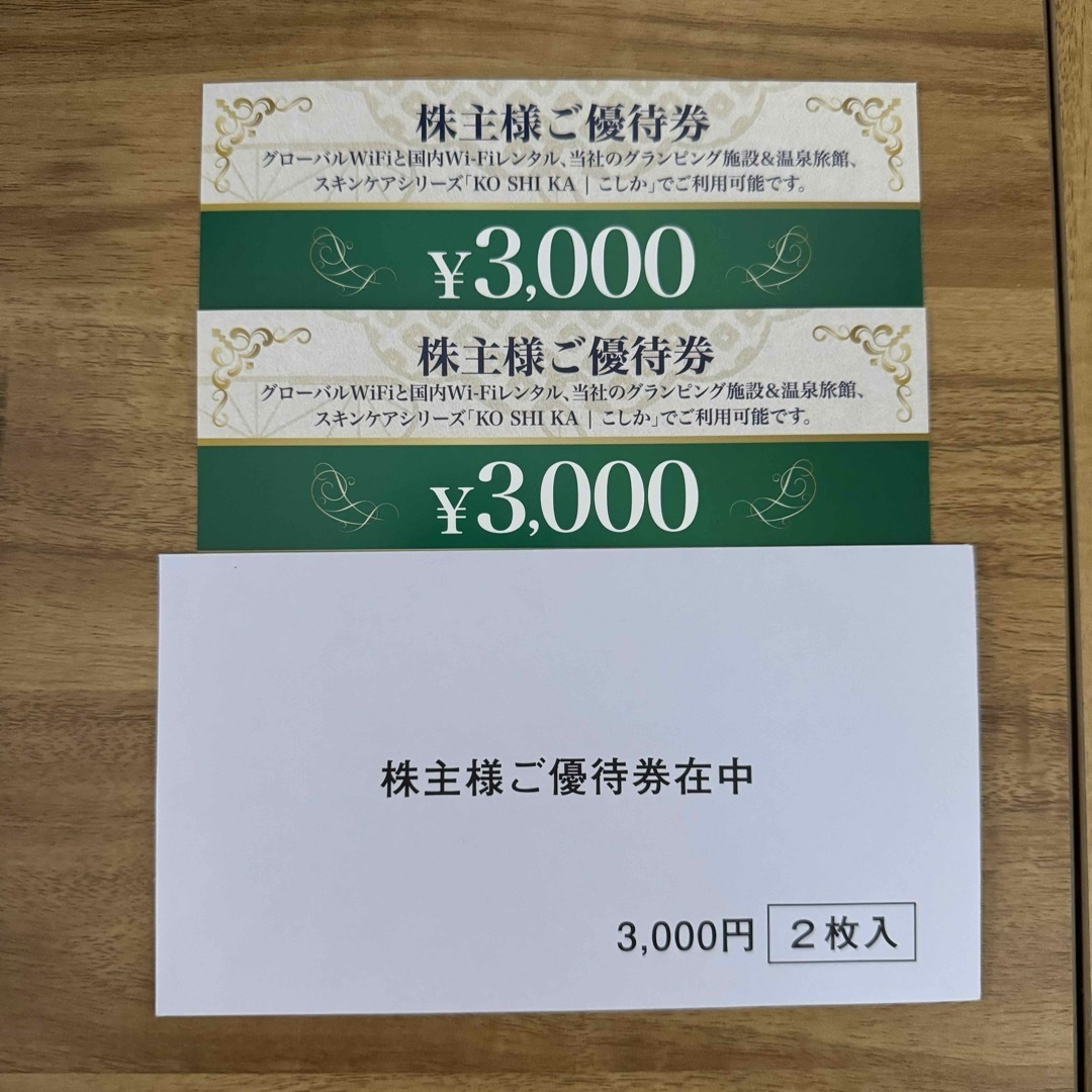 ビジョン 株主優待 6000円分 チケットの優待券/割引券(その他)の商品写真