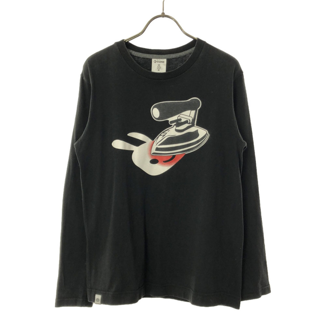 CUNE - キューン プリント 長袖 Tシャツ S ブラック CUNE ロンT CUNE - キューン プリント 長袖 Tシャツ S ブラック CUNE ロンT