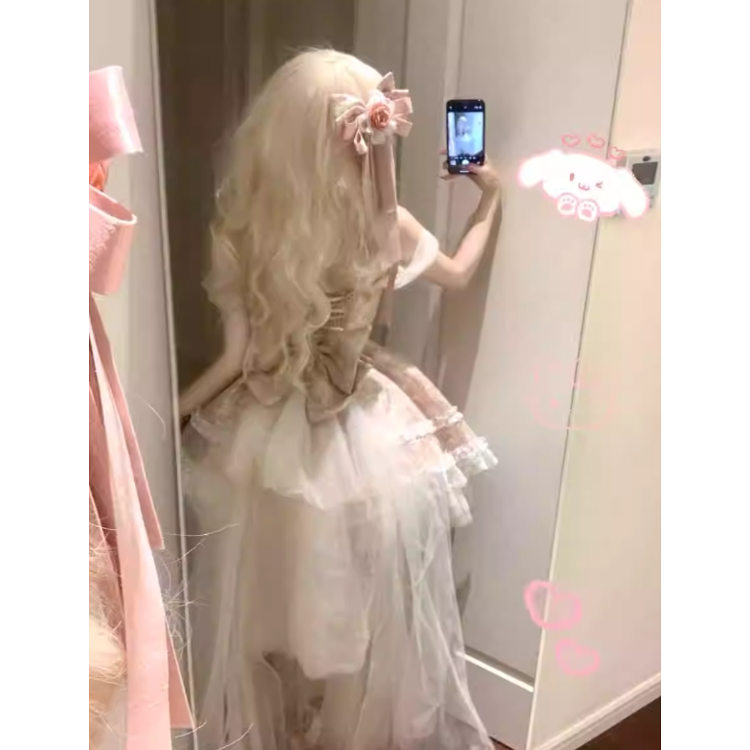 lolita ローズガーデン ロリータワンピース トレーン ピンク　L60＃ lolita ローズガーデン ロリータワンピース トレーン ピンク L60