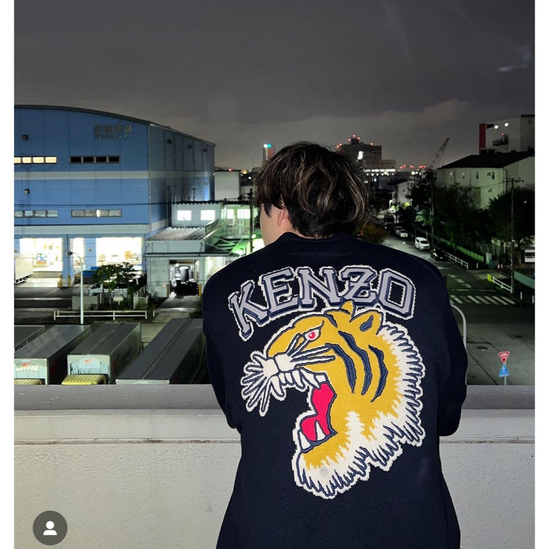 KENZO - 新品 KENZO タイガー 刺繍 ニット ネイビー L Varsity KENZO - 新品 KENZO タイガー 刺繍 ニット ネイビー L Varsity