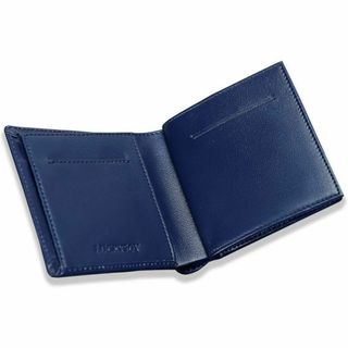 財布 メンズ 二つ折り ミニ財布 コンパクト ブルー プレゼント(折り財布)