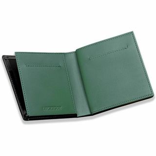 財布 メンズ 二つ折り ミニ財布 コンパクト ブラック グリーン プレゼント(折り財布)