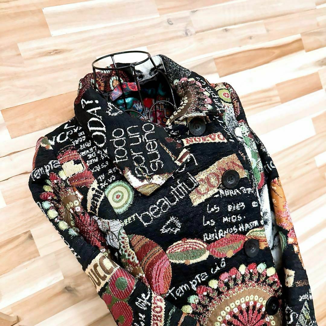DESIGUAL - 【デシグアル】ジャガード織 コート 総柄 花柄 英字 DESIGUAL - 【デシグアル】ジャガード織 コート 総柄 花柄 英字